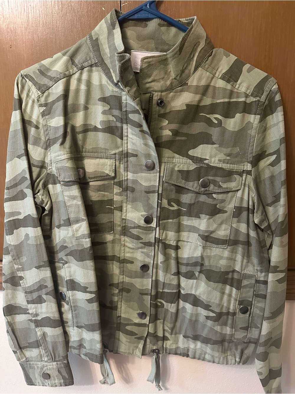 Caslon Lightweight Utility Jacket Green Spring Camo Size Small -NWOT